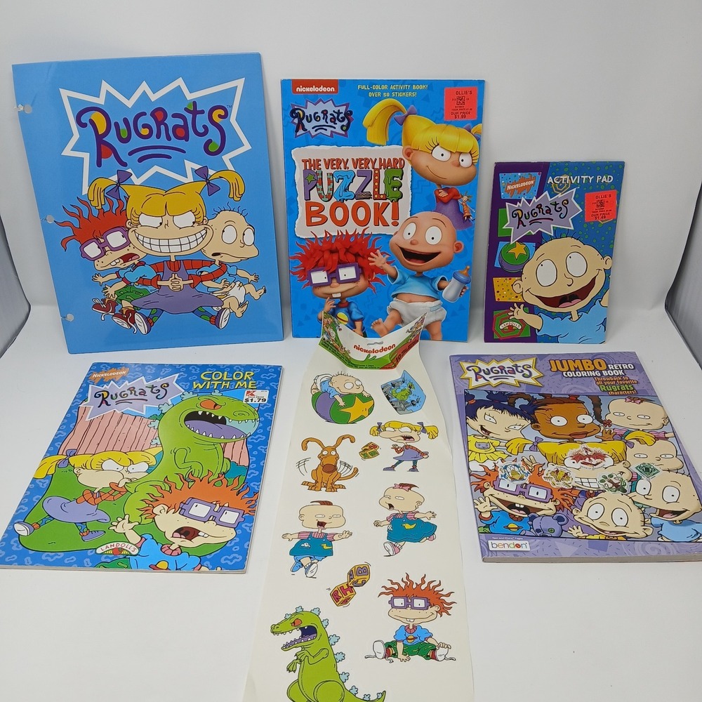 Vintage Rugrats‎ Nickelodeon  Coloring & Activity Puzzle Books Wall Decals Lot